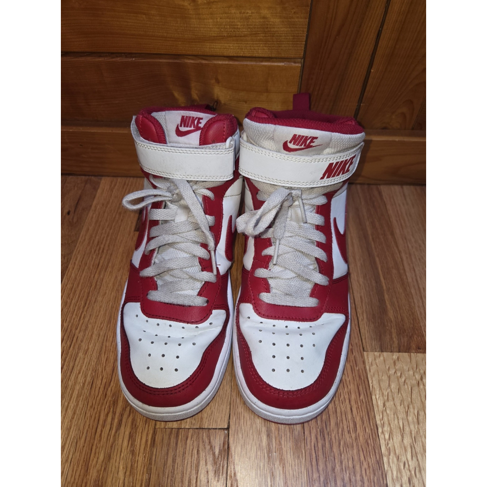 Nike Court Borough Mid 2 Sneakers-Red/White-Size 7 youth